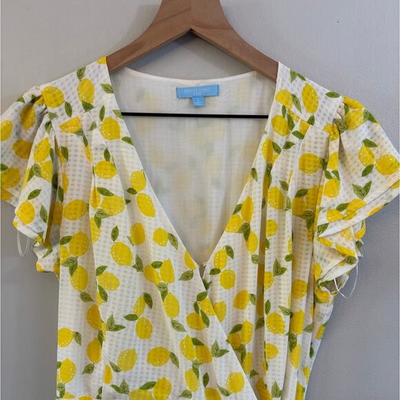 Draper James RSVP Lemon Warp Midi Dress Size Large - Picture 4 of 10